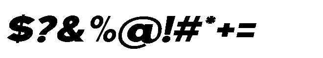 Avtech Black Expanded Slanted Font OTHER CHARS