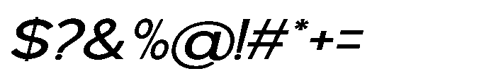 Avtech Expanded Slanted Font OTHER CHARS