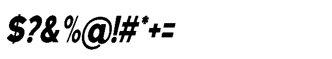 Avtech Extra Bold Condensed Slanted Font OTHER CHARS