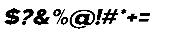 Avtech Extra Bold Expanded Slanted Font OTHER CHARS