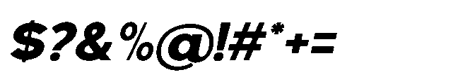 Avtech Extra Bold Semi Expanded Italic Font OTHER CHARS