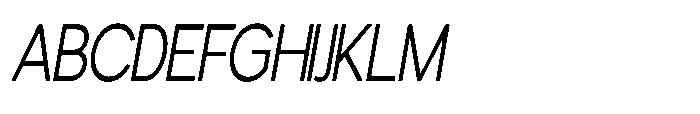 Avtech Extra Light Condensed Slanted Font UPPERCASE