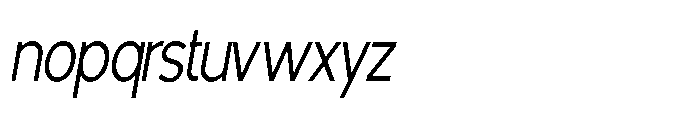 Avtech Extra Light Condensed Slanted Font LOWERCASE