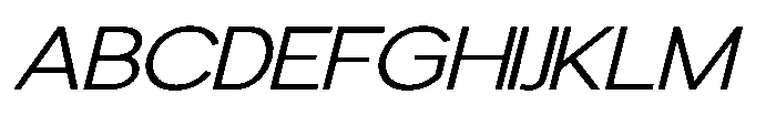Avtech Extra Light Expanded Slanted Font UPPERCASE
