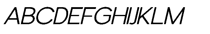 Avtech Extra Light Semi Expanded Italic Font UPPERCASE