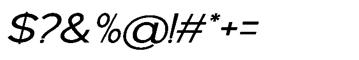 Avtech Light Expanded Slanted Font OTHER CHARS
