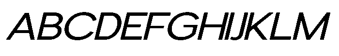 Avtech Light Expanded Slanted Font UPPERCASE