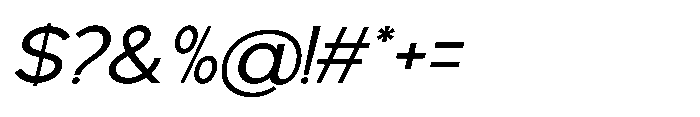 Avtech Light Semi Expanded Slanted Font OTHER CHARS