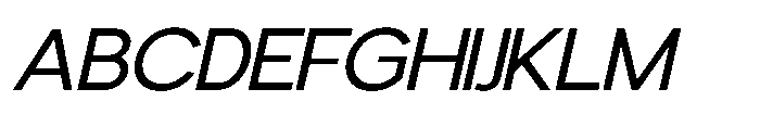 Avtech Light Semi Expanded Slanted Font UPPERCASE