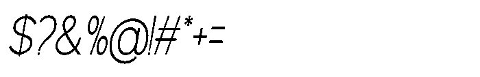 Avtech Thin Condensed Slanted Font OTHER CHARS