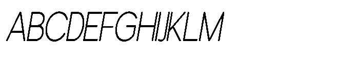 Avtech Thin Condensed Slanted Font UPPERCASE