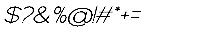 Avtech Thin Expanded Slanted Font OTHER CHARS