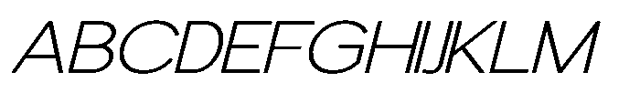 Avtech Thin Expanded Slanted Font UPPERCASE
