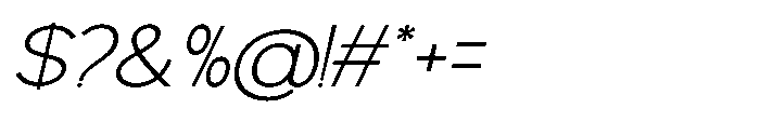 Avtech Thin Semi Expanded Slanted Font OTHER CHARS