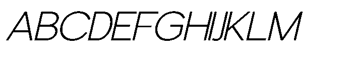 Avtech Thin Semi Expanded Slanted Font UPPERCASE