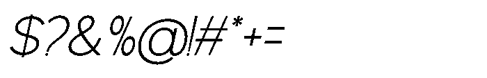 Avtech Thin Slanted Font OTHER CHARS