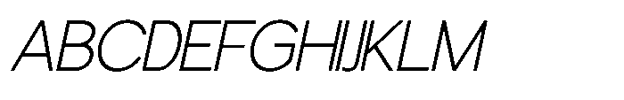 Avtech Thin Slanted Font UPPERCASE