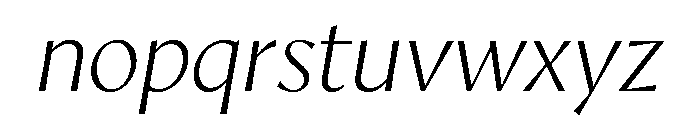 AvecCurve ThinItalic Instance Font LOWERCASE