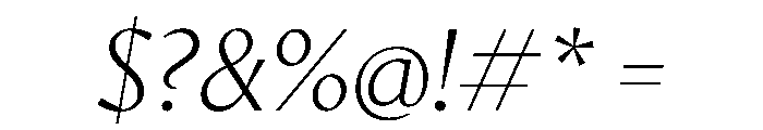 AvecSharp ThinItalic Instance Font OTHER CHARS
