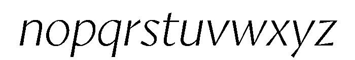 AvecSharp ThinItalic Instance Font LOWERCASE