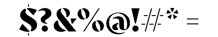 AvecStencil Black Instance Font OTHER CHARS