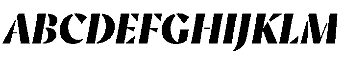 AvecStencil BlackItalic Instance Font UPPERCASE