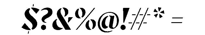 AvecStencil BoldItalic Instance Font OTHER CHARS