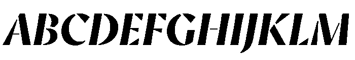AvecStencil BoldItalic Instance Font UPPERCASE