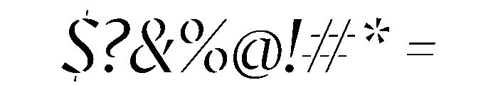AvecStencil LightItalic Instance Font OTHER CHARS