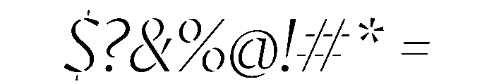 AvecStencil ThinItalic Instance Font OTHER CHARS