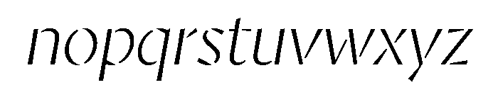 AvecStencil ThinItalic Instance Font LOWERCASE