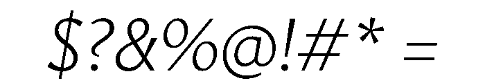 AvecText ThinItalic Instance Font OTHER CHARS