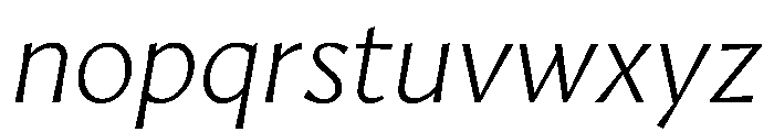 AvecText ThinItalic Instance Font LOWERCASE