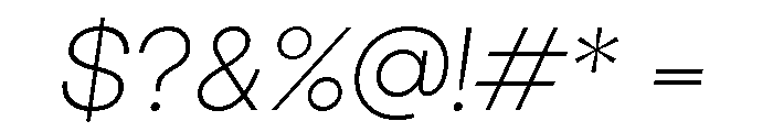Aventa Extra Light Italic Font OTHER CHARS