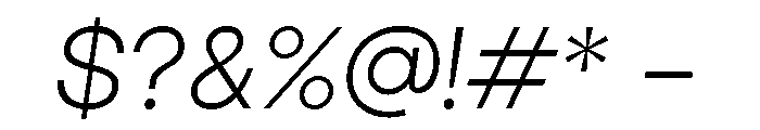 Aventa Light Italic Font OTHER CHARS