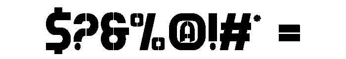 Awone Stencil Font OTHER CHARS