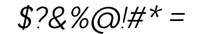 Axgen Sans Italic Extra Light Font OTHER CHARS