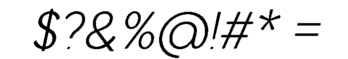 Axgen Sans Italic Thin Font OTHER CHARS