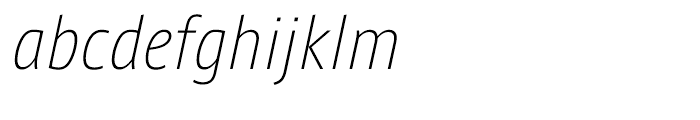 AXIS Font Latin Condensed Extralight Italic Font LOWERCASE