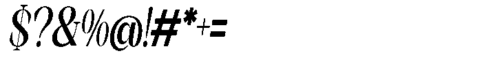 Axerifa Black Condensed Italic Font OTHER CHARS