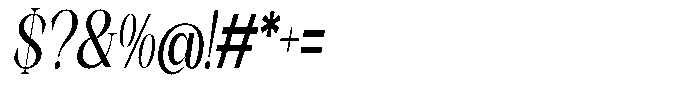 Axerifa Bold Condensed Italic Font OTHER CHARS
