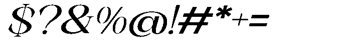 Axerifa Bold Expanded Italic Font OTHER CHARS