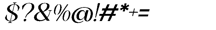 Axerifa Bold Semi Expanded Italic Font OTHER CHARS
