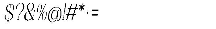 Axerifa Condensed Italic Font OTHER CHARS