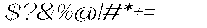 Axerifa Expanded Italic Font OTHER CHARS