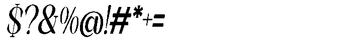 Axerifa Extra Bold Condensed Italic Font OTHER CHARS