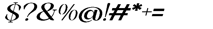 Axerifa Extra Bold Expanded Italic Font OTHER CHARS