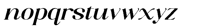 Axerifa Extra Bold Expanded Italic Font LOWERCASE