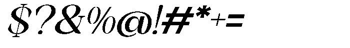 Axerifa Extra Bold Semi Expanded Italic Font OTHER CHARS