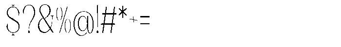Axerifa Extra Light Condensed Font OTHER CHARS